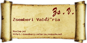 Zsemberi Valéria névjegykártya